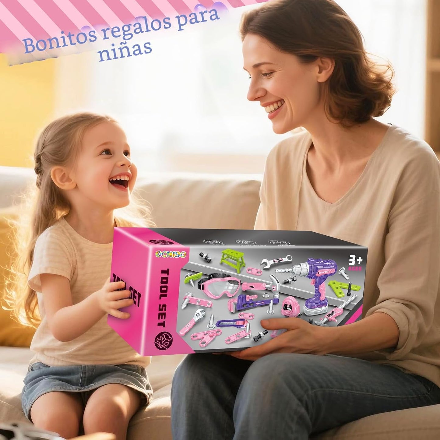 Juego de herramientas para niños con caja de herramientas portátil...