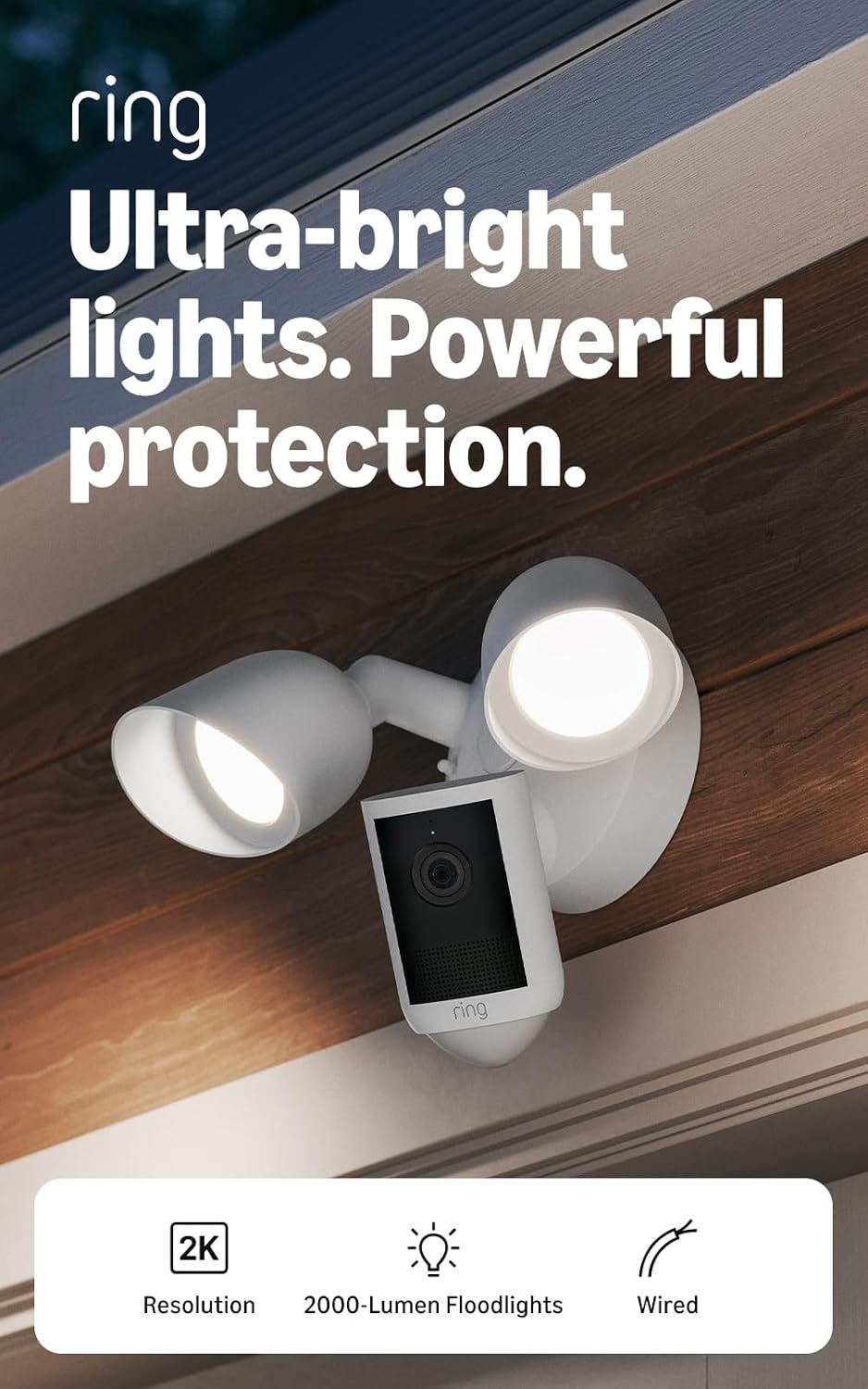 Cámara con reflector 2K Ring cableada (último modelo): seguridad pa...