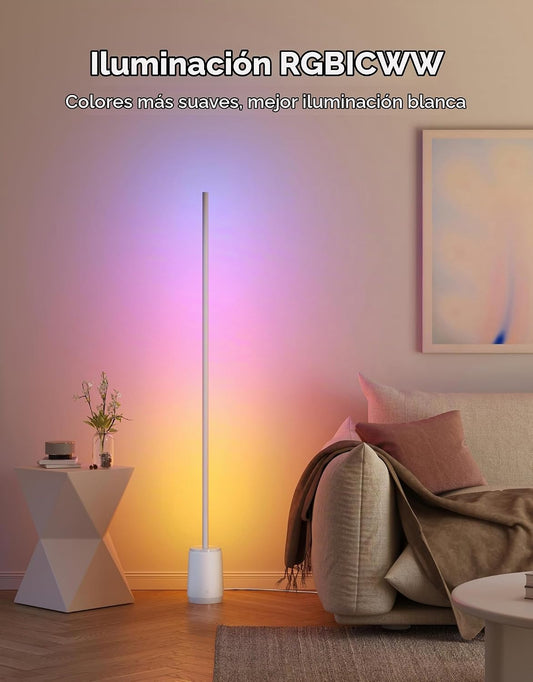 Govee Lámpara de pie de 3 lites, lámpara de esquina LED RGBIC intel...