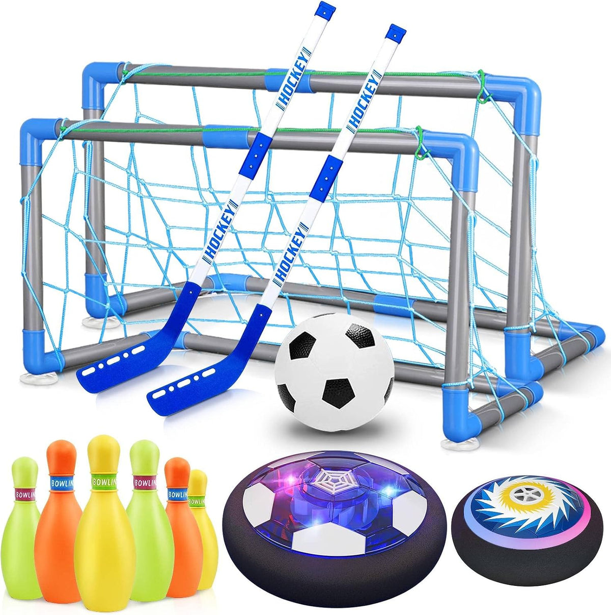 HopeRock Pelota de Fútbol Flotante 3 en 1 Juego de Hockey y Bolos,...