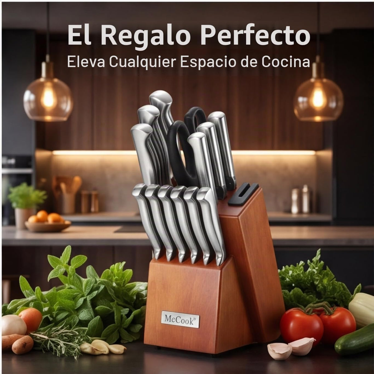 McCook® Juegos de cuchillos, juegos de bloques de cuchillos de coci...