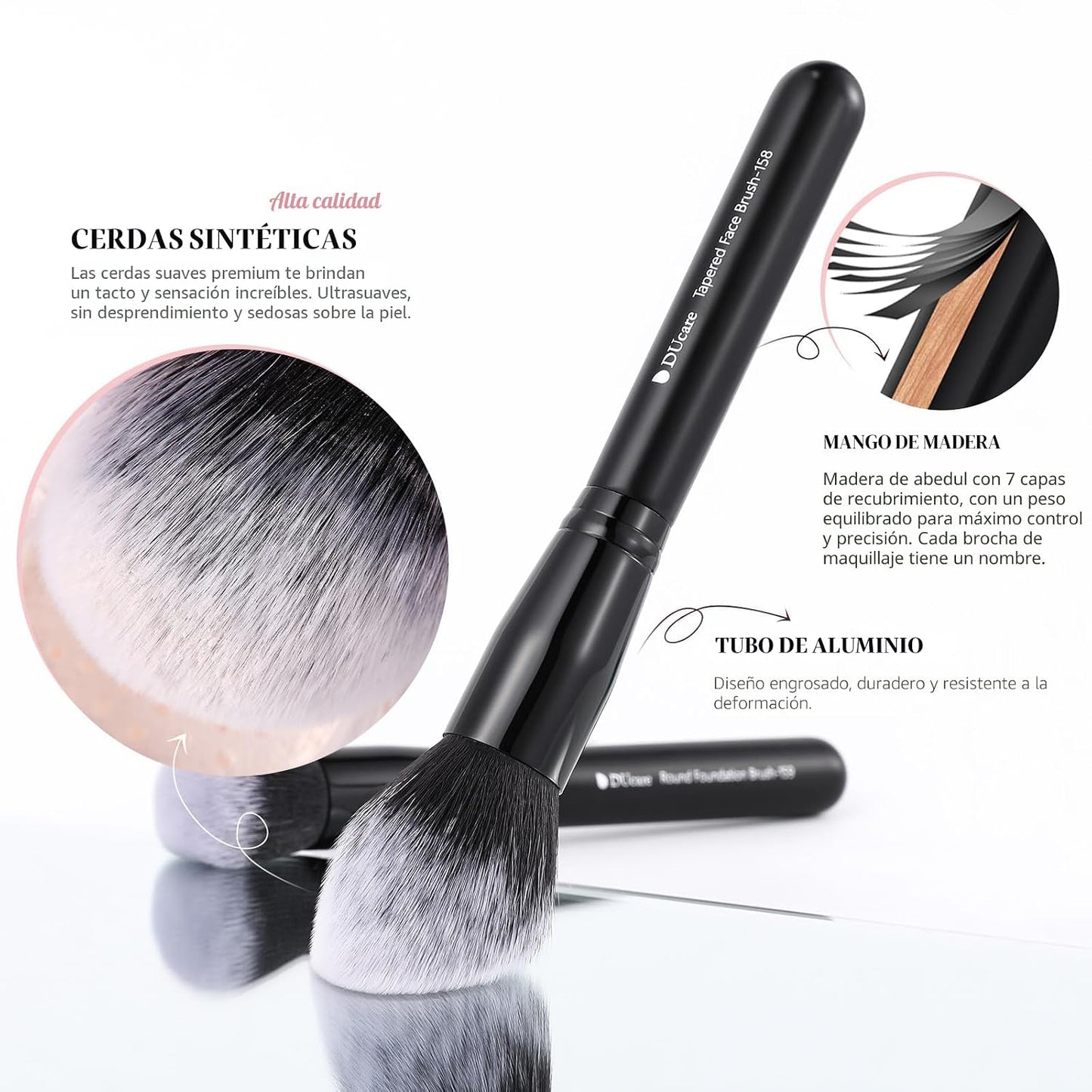 DUcare Juego de brochas de maquillaje profesional, 27 piezas, juego...