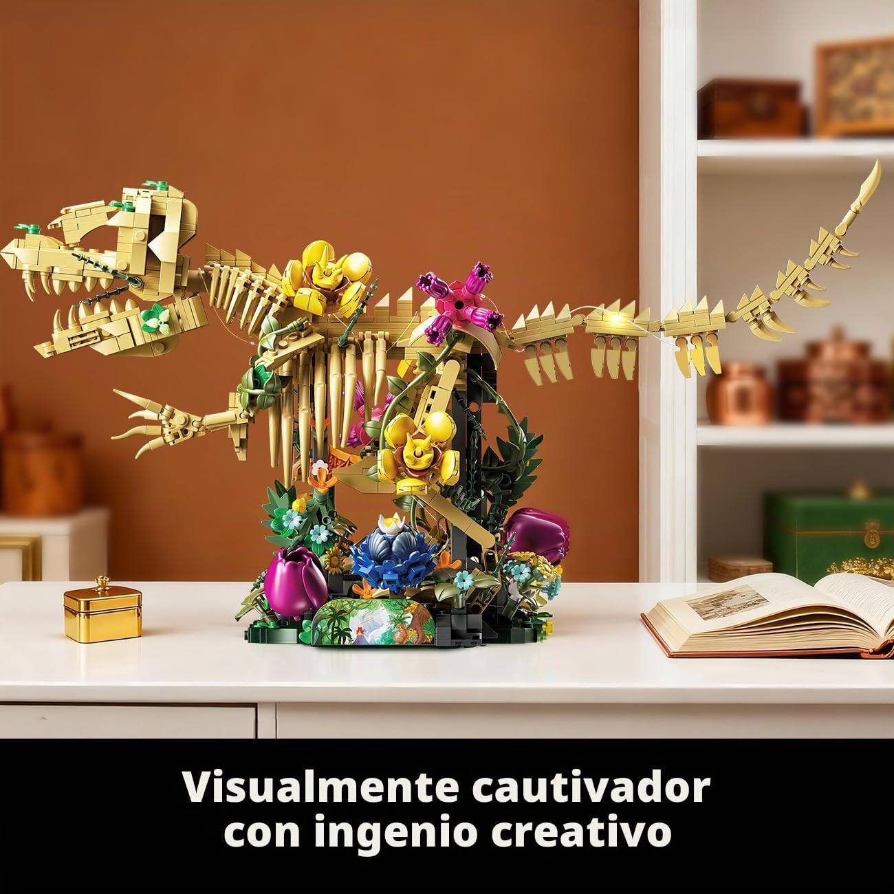CUBIMANA Juego de construcción de flores fósiles de dinosaurios con...