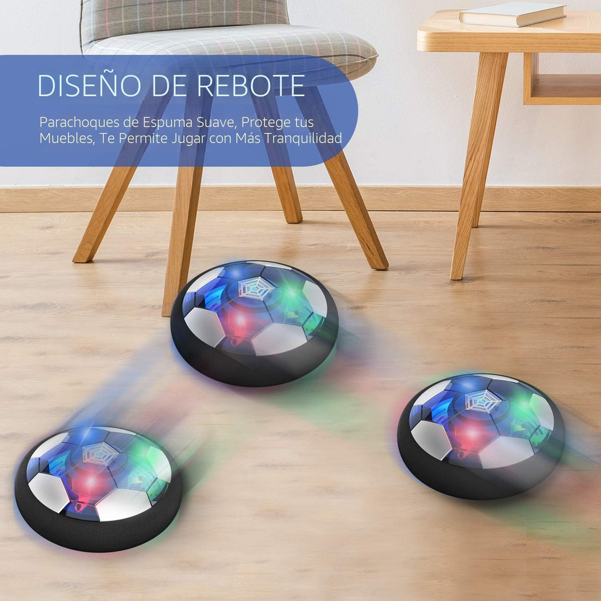 Pelota de Fútbol Hover para Niños, Balón de Fútbol Flotante con Ene...
