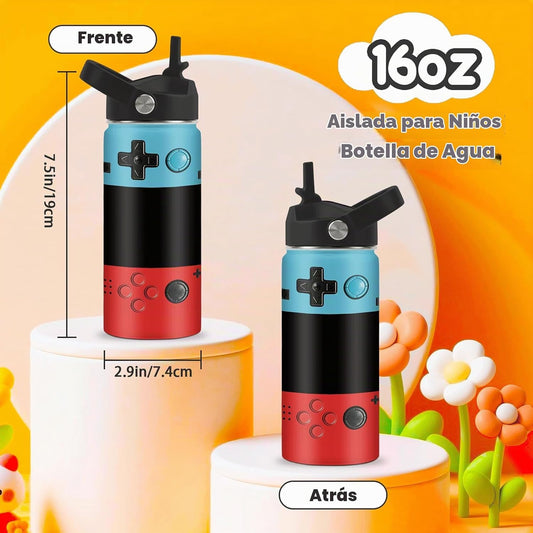 Regalos de videojuegos para niños, botella de agua de 16 onzas con...