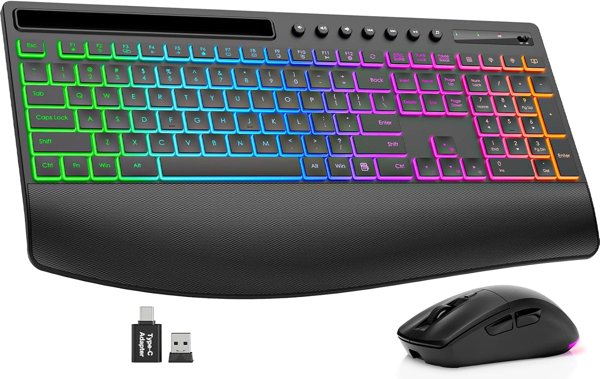 Trueque Combo de teclado y mouse inalámbricos, batería de 4000 mAh...