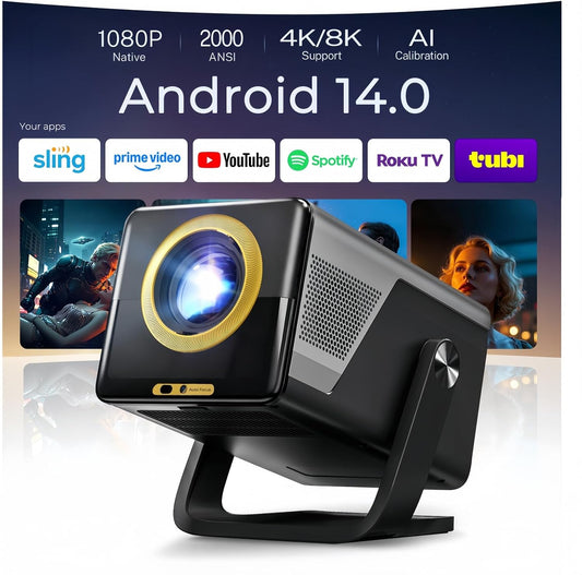 Proyector inteligente X7 2000 ANSI, 1080P nativo, soporte de entrad...