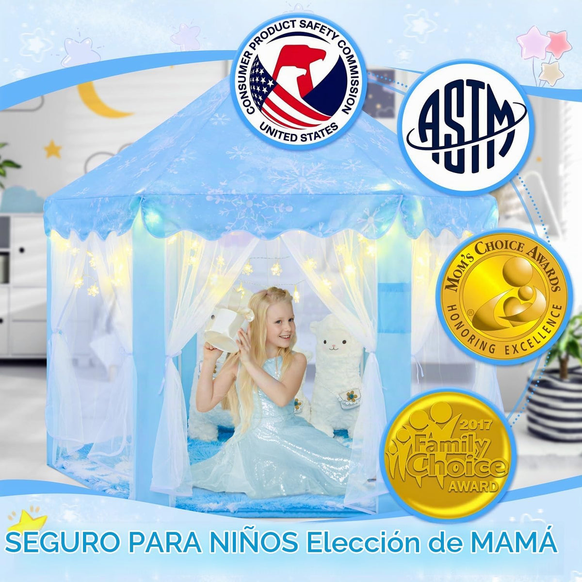 CUBNBUD - Tienda de campaña de Frozen para niñas de 4 a 7 años, pri...