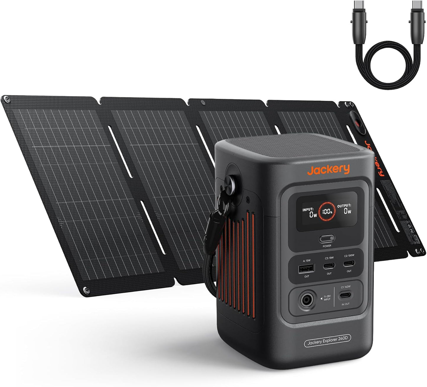 Jackery Banco de energía Explorer 240D y panel solar de 40 W, salid...