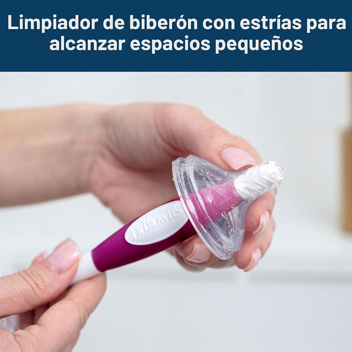 Dr. Brown's Cepillo de limpieza de biberones de tacto suave, ve...