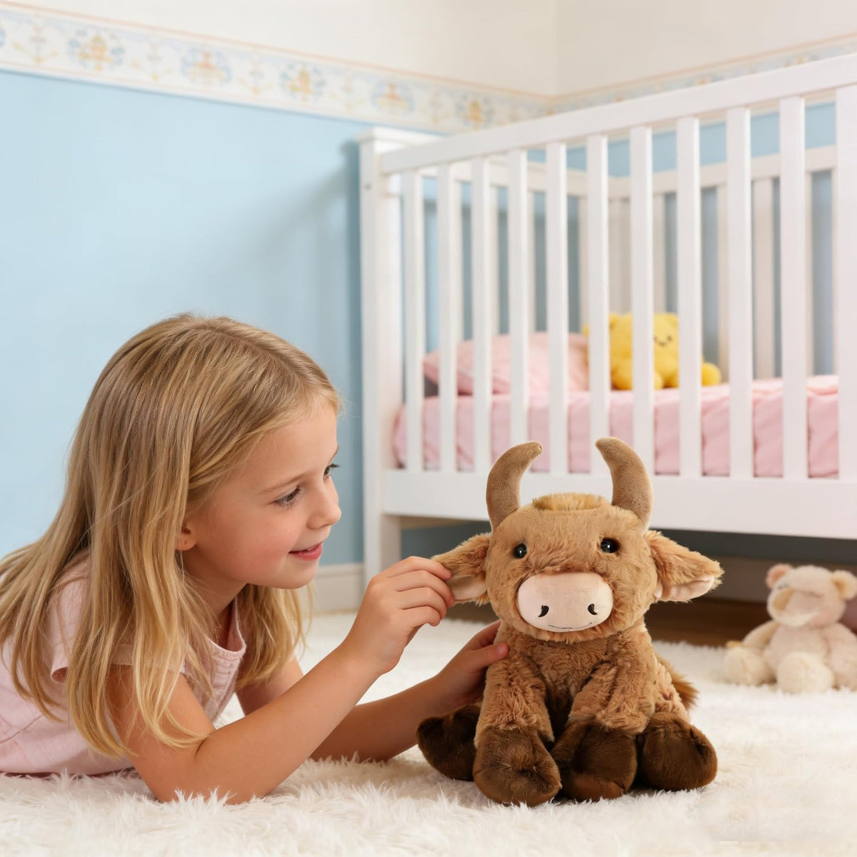 YUKOUQIAN Animal de peluche de ganado de 8 pulgadas para niñas y ni...