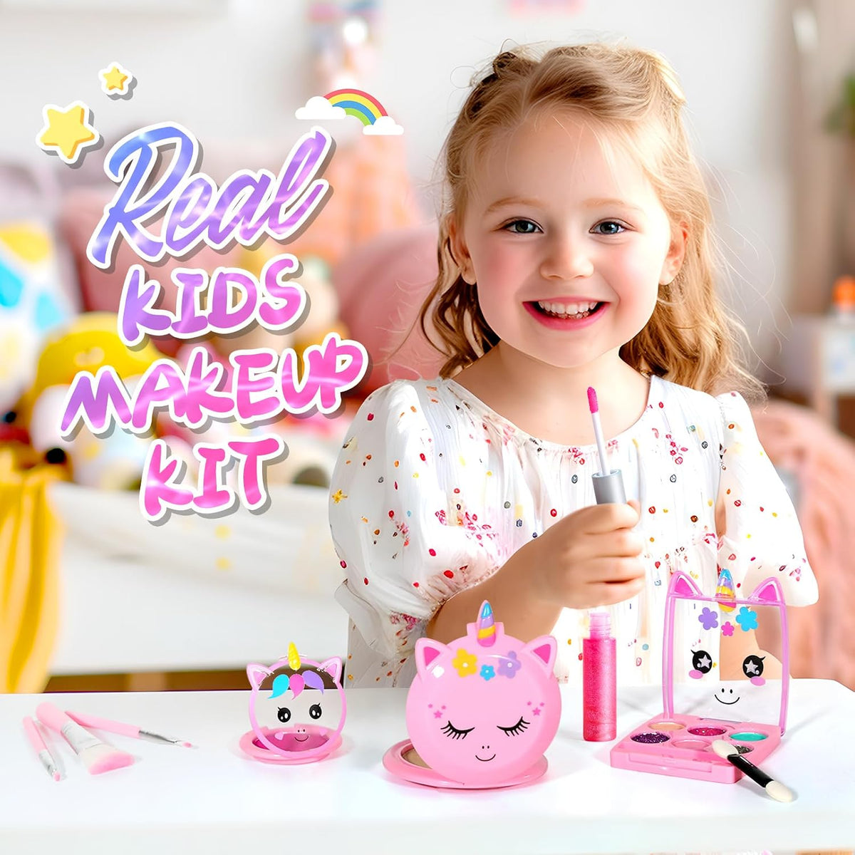 ULOVEME Kit de Maquillaje Real para Niñas - Real, No Tóxico, Lavabl...