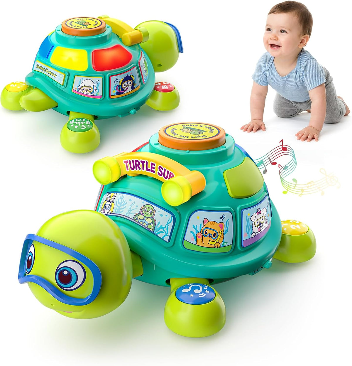 Juguetes de tortuga gateante para bebés de 6 a 12 meses, regalo int...