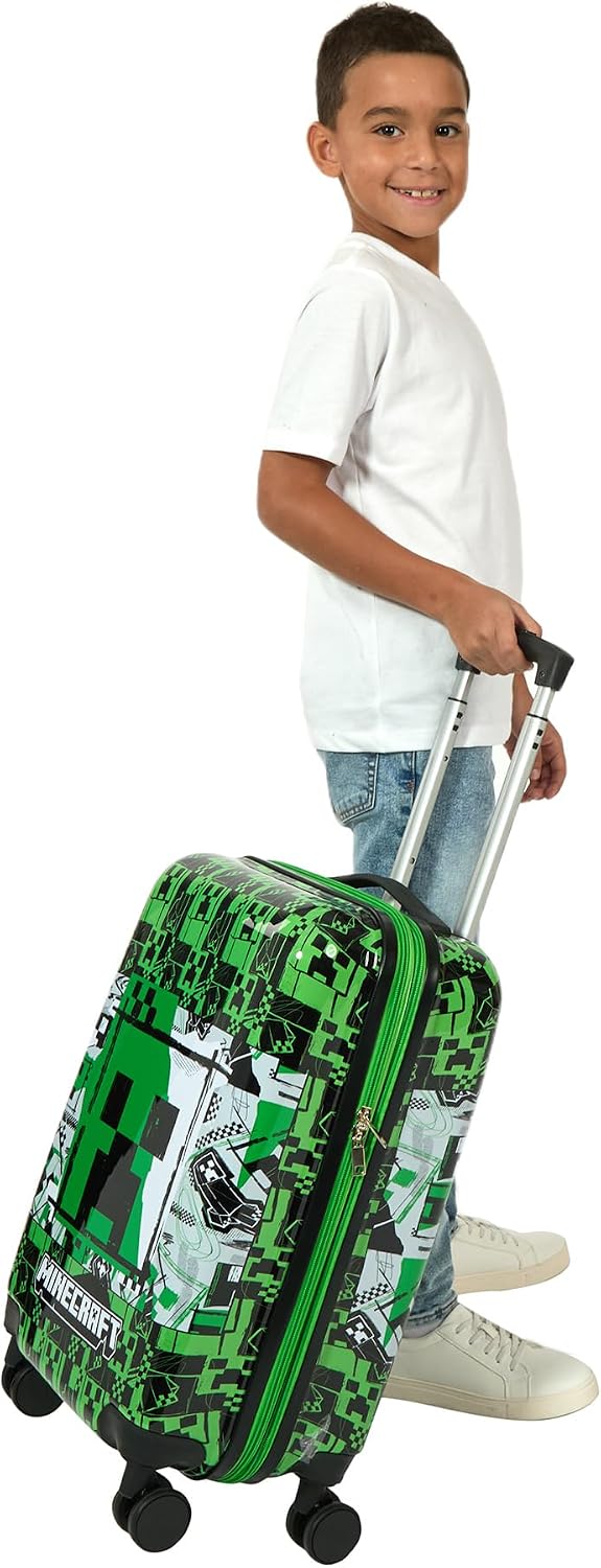 Bioworld Minecraft Creeper - Maleta de mano de 20 pulgadas con rued...