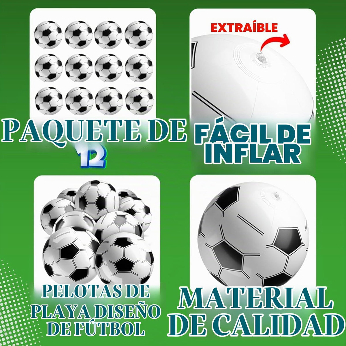 Pelotas de fútbol inflables (paquete de 12) 16 pulgadas, pelotas de...