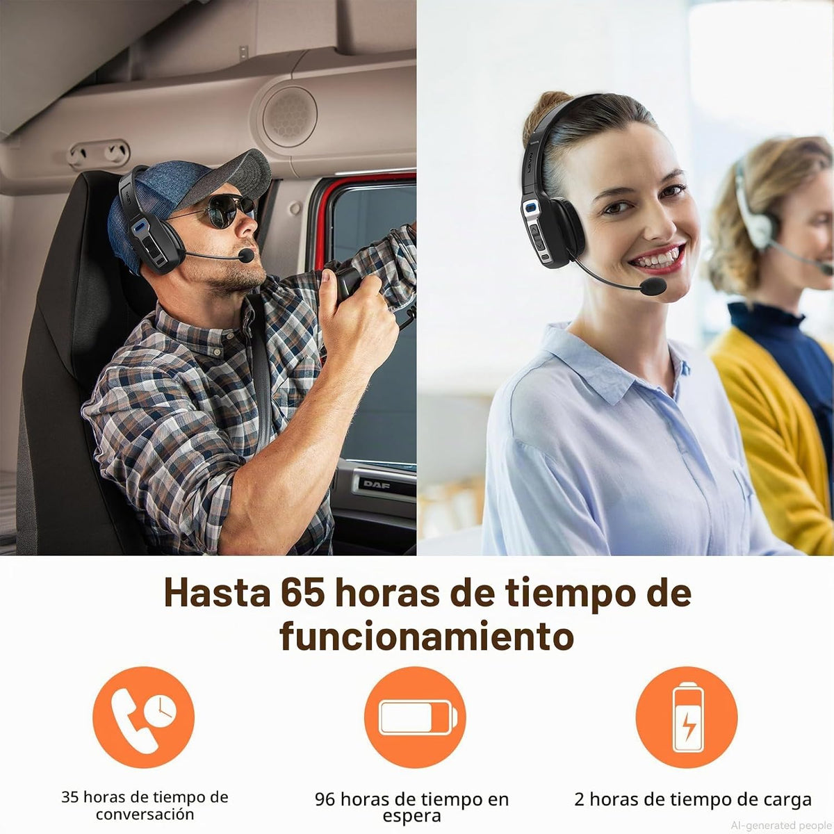 LEVN - Auriculares Bluetooth con micrófono, auriculares Bluetooth p...