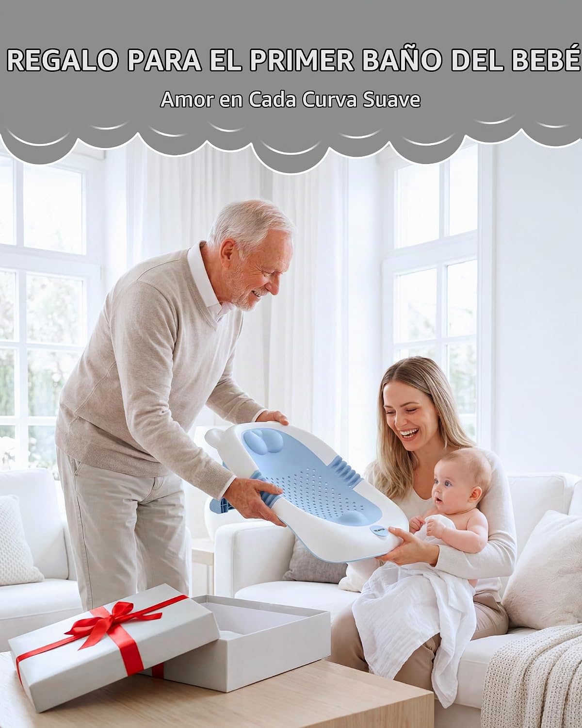 ISELECTOR Soporte de baño plegable para bebé, asiento portátil para...