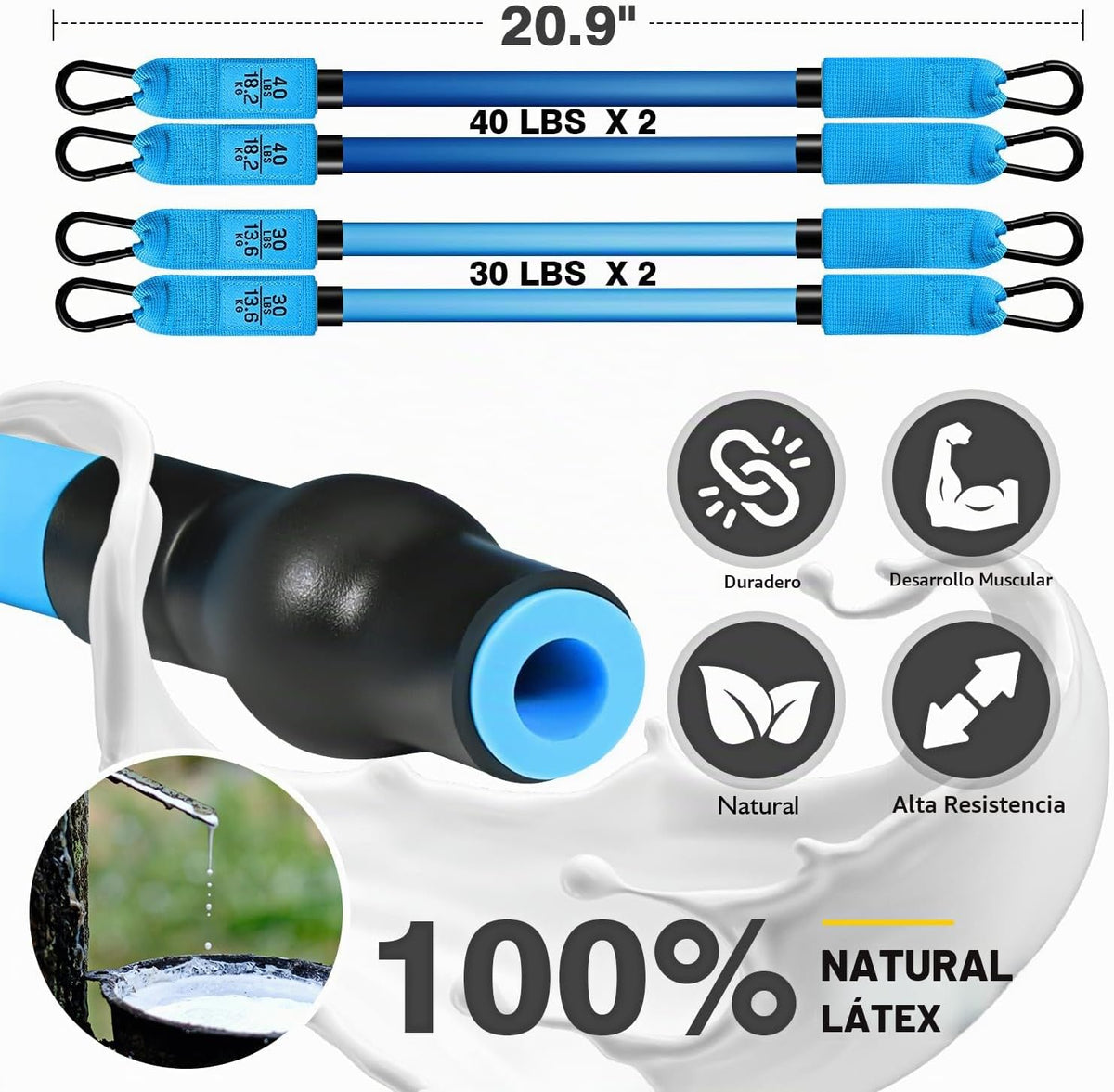 Kit de barra de pilates Ayombo con bandas de resistencia, equipo de...