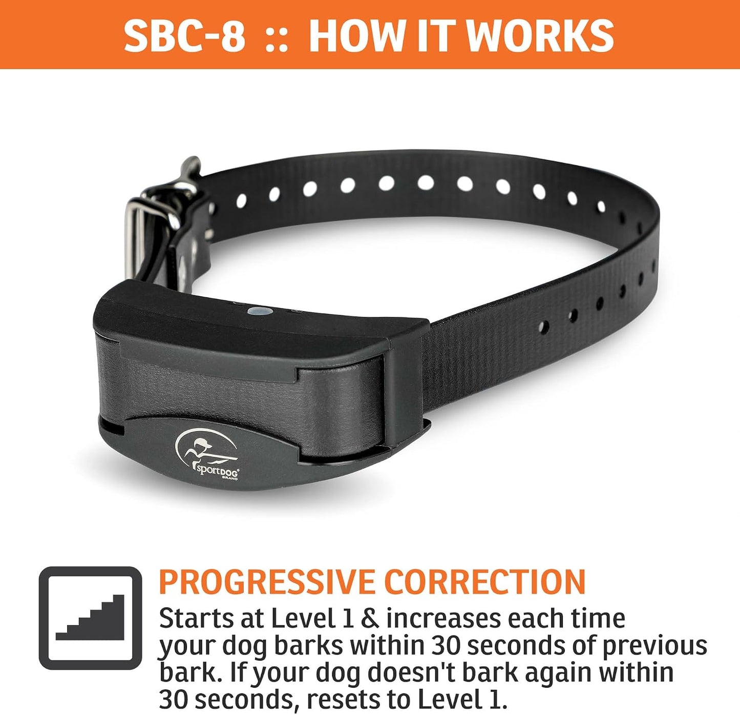 SportDOG NoBark SBC-8 - Collar ligero de corrección progresiva de l...