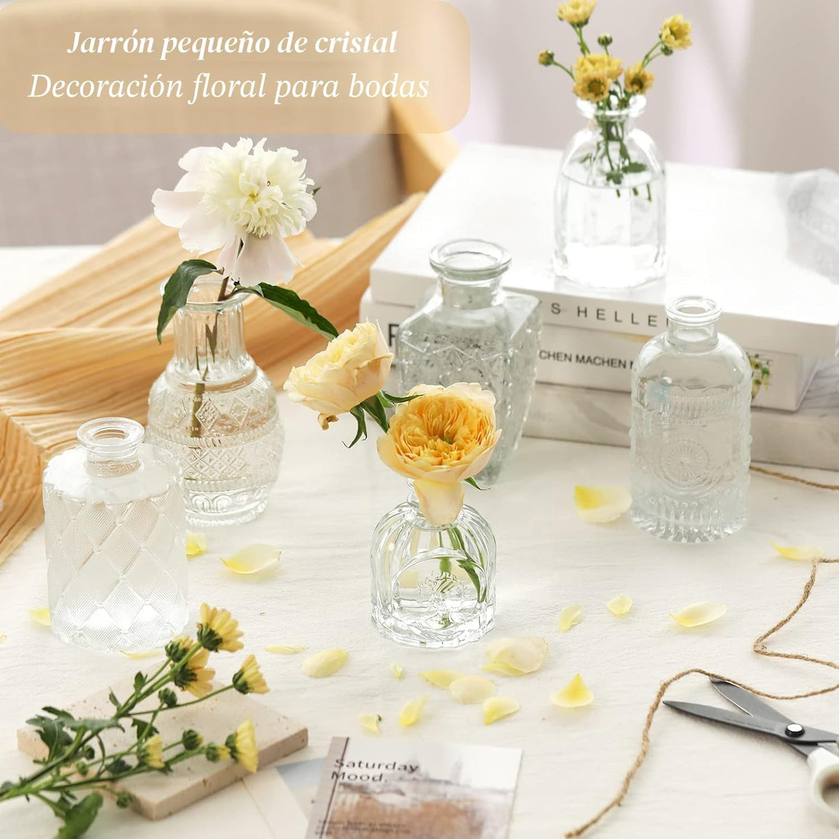 Juego de jarrones de vidrio Anquephd de 32 piezas para centros de m...