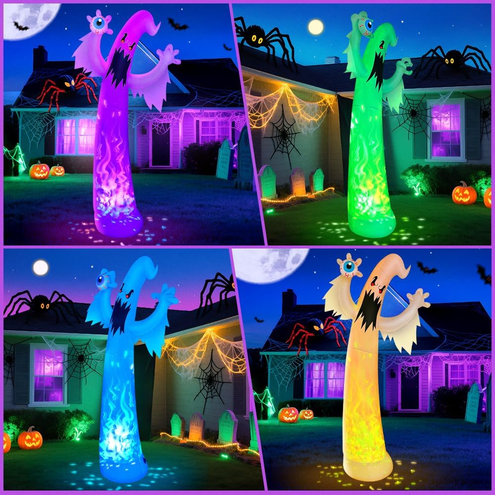 Inflables gigantes de Halloween de 12 pies, decoraciones de fantasm...