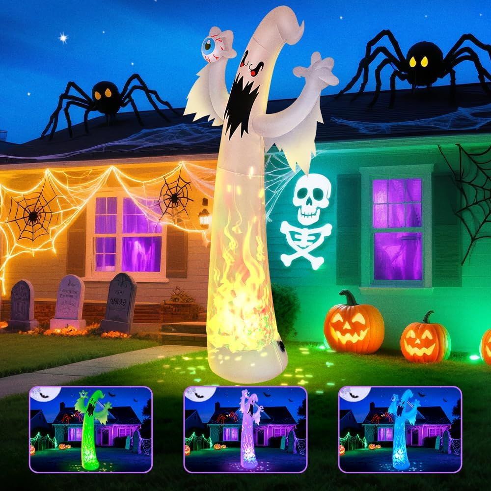 Inflables gigantes de Halloween de 12 pies, decoraciones de fantasm...