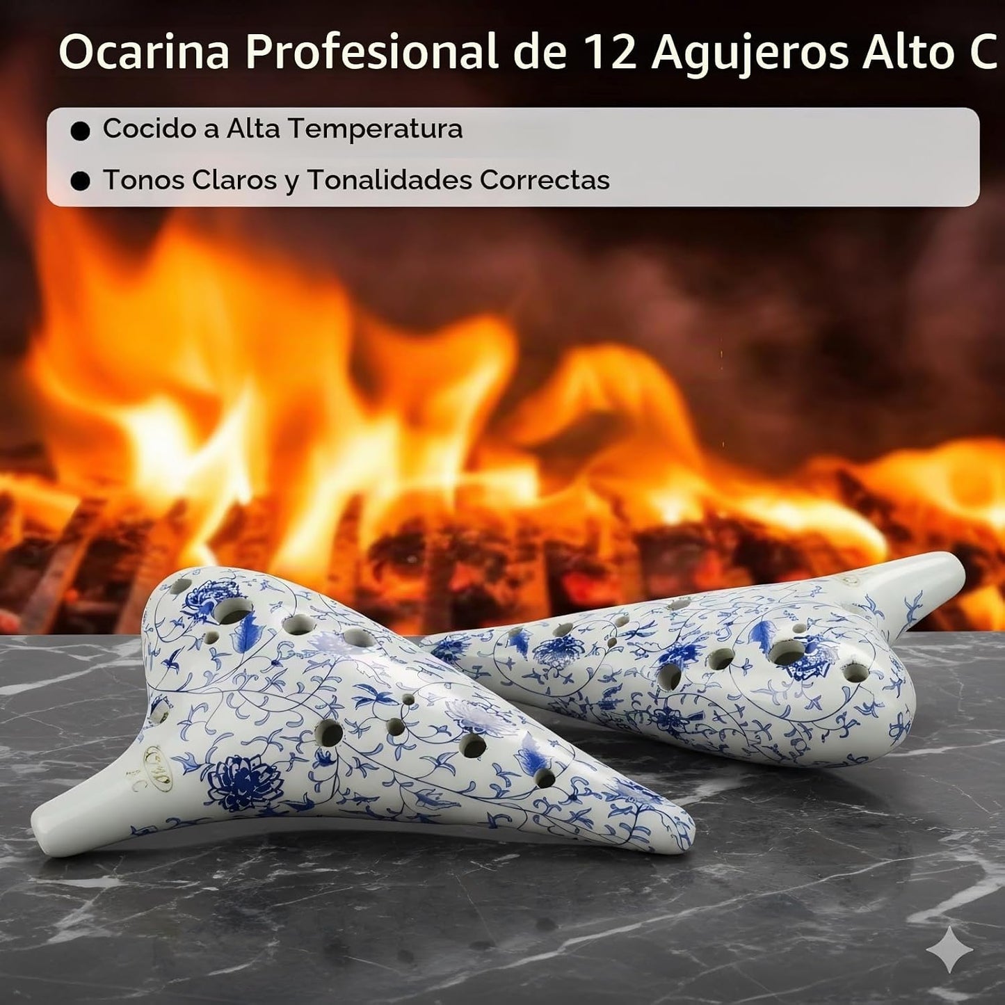 OcarinaWind Ocarina Clásica de 12 Agujeros, Obra Maestra Coleccioni...