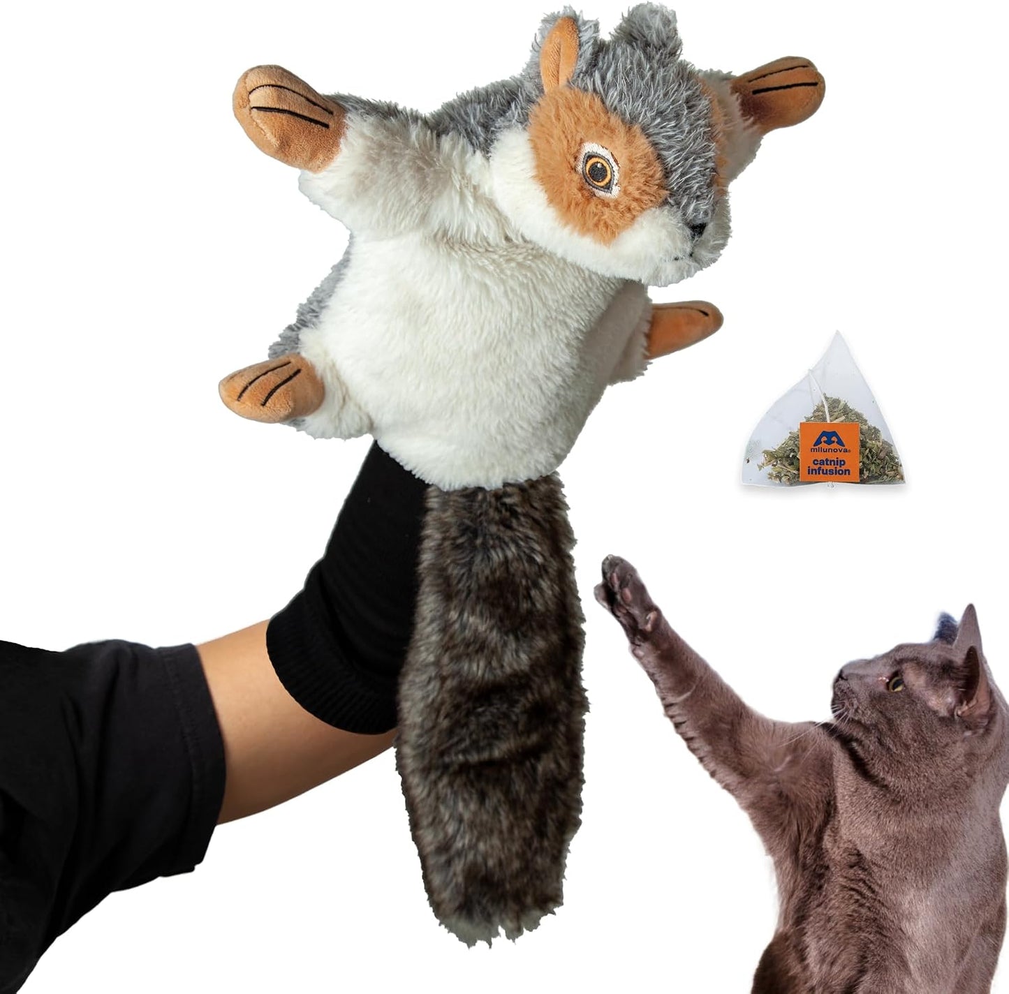 Milunova Pupr Pals - Guante de lucha para gatos con infusión de hie...