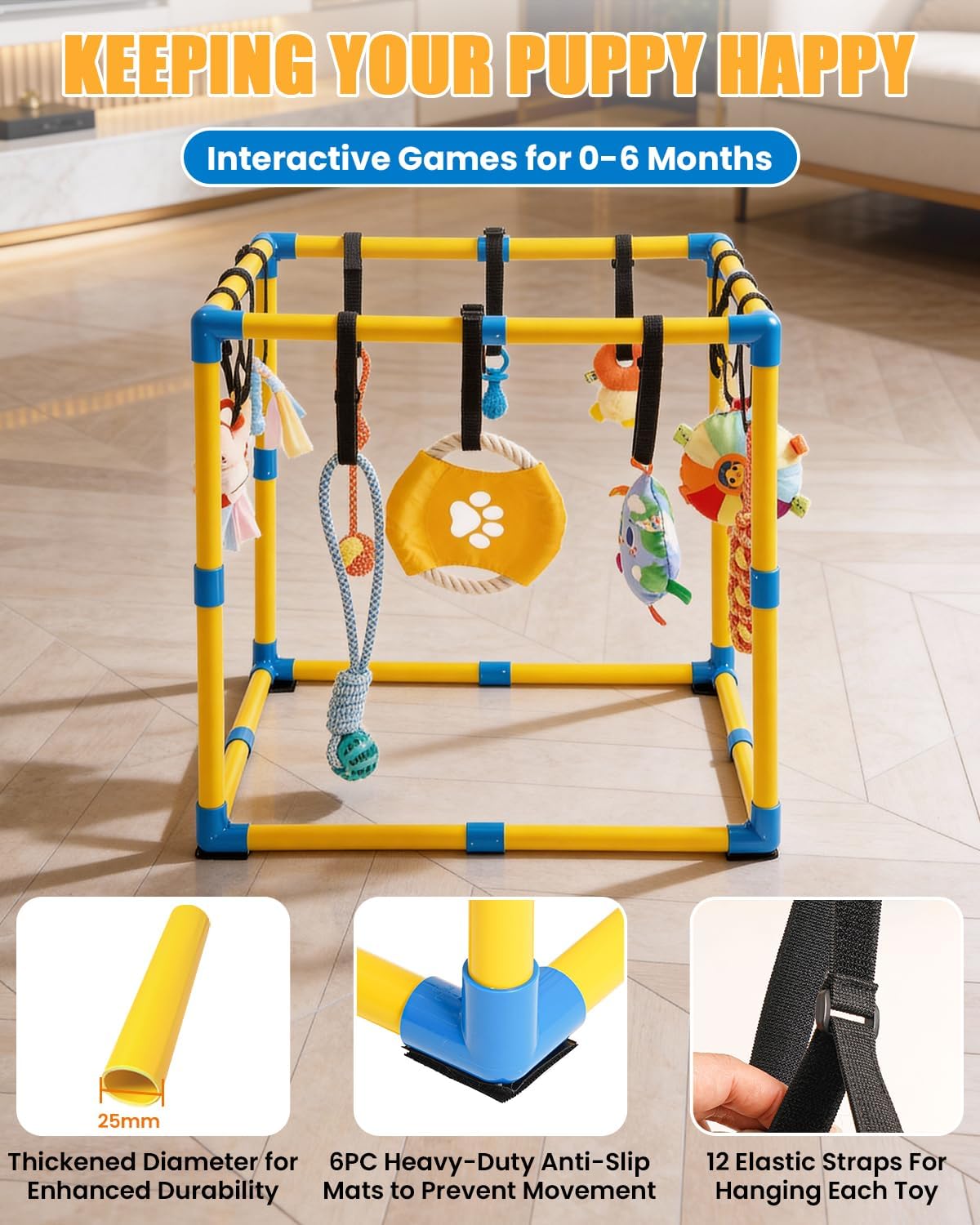 Grevigily Gimnasio de juego para cachorros para perros pequeños, 23...