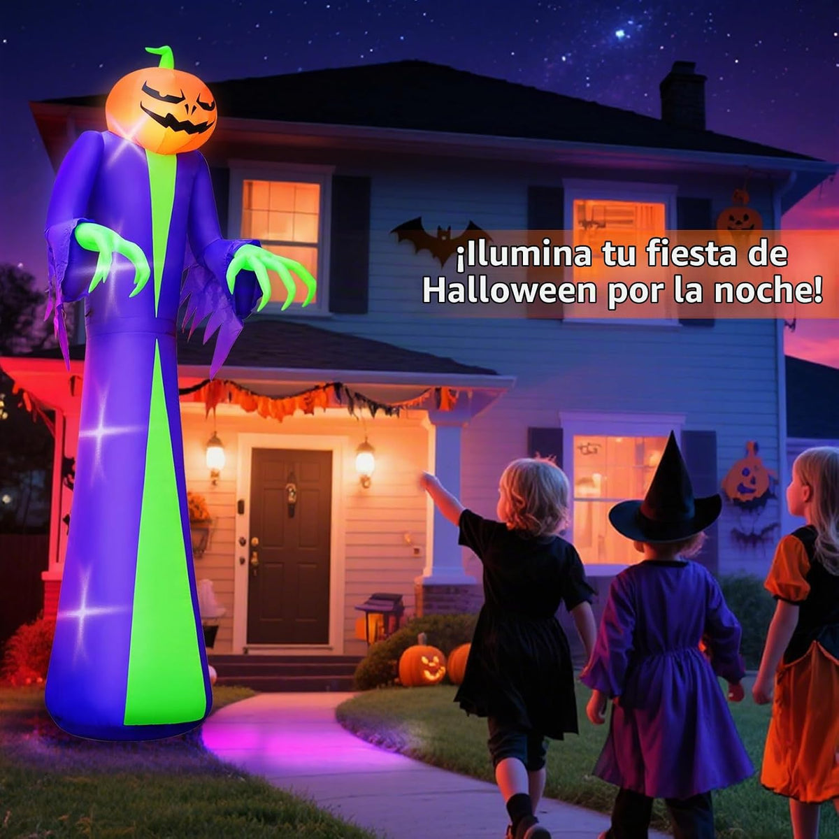 Inflables gigantes de Halloween de 12 pies, decoración de patio con...