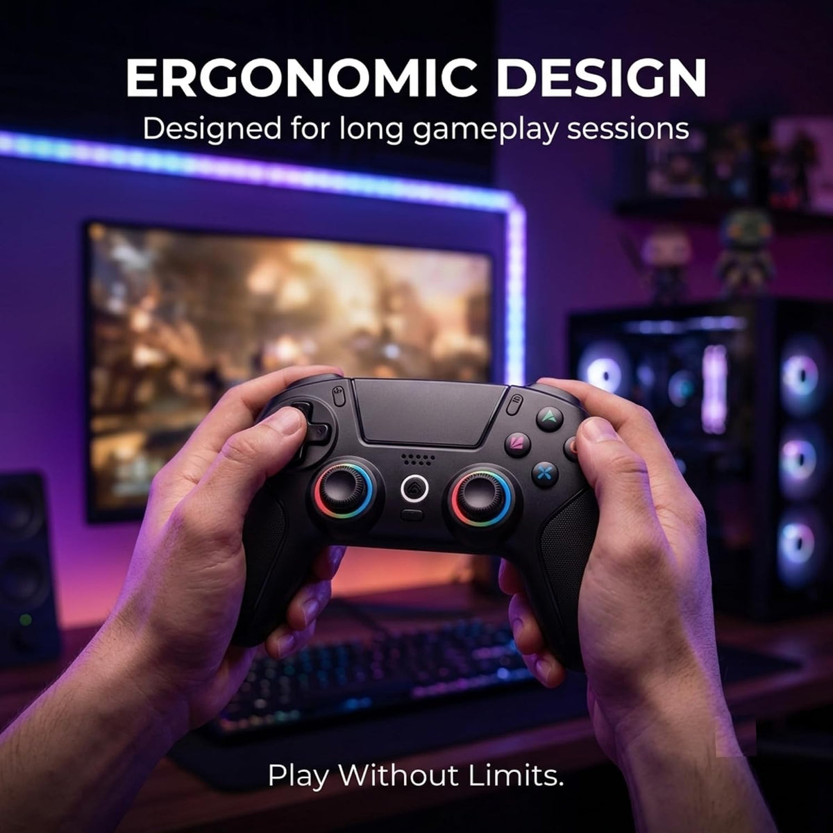 PLAYVORA Mando Inalámbrico Gaming compatible con PS5, PC, Xbox, iOS...