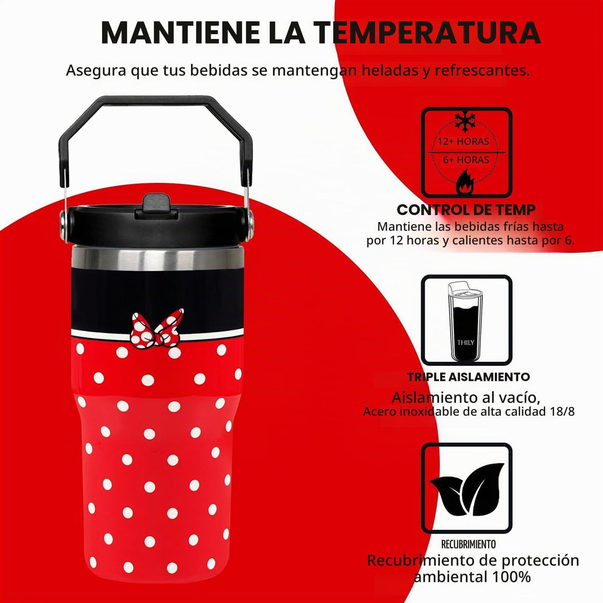 Sxdcfrs Vaso de ratón de dibujos animados de 20 oz con popote y man...
