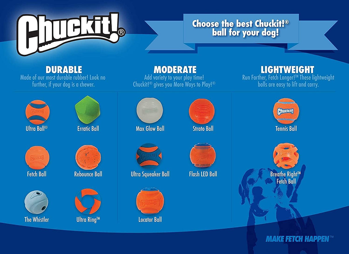 Chuckit! Pelota ultra chirriante para perros, juguete extra grande...