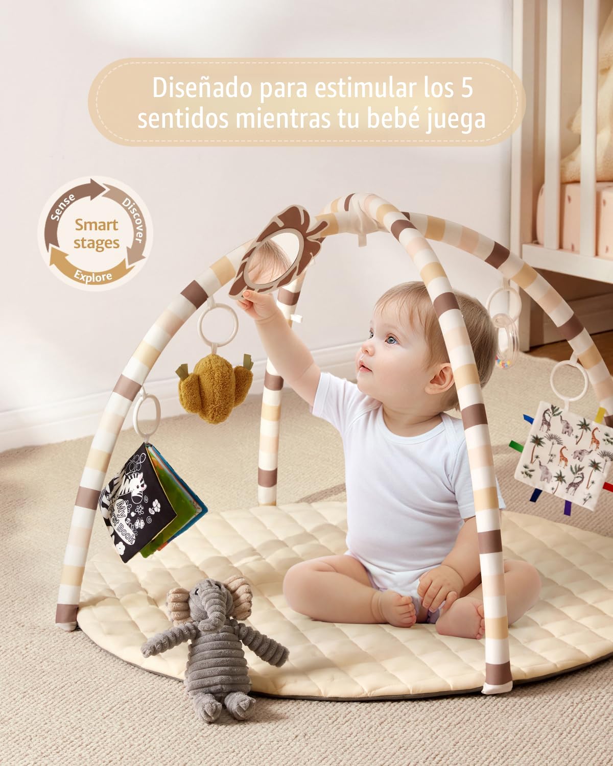 Tapete de gimnasio para bebé Blissful Diary, alfombrilla para tiemp...