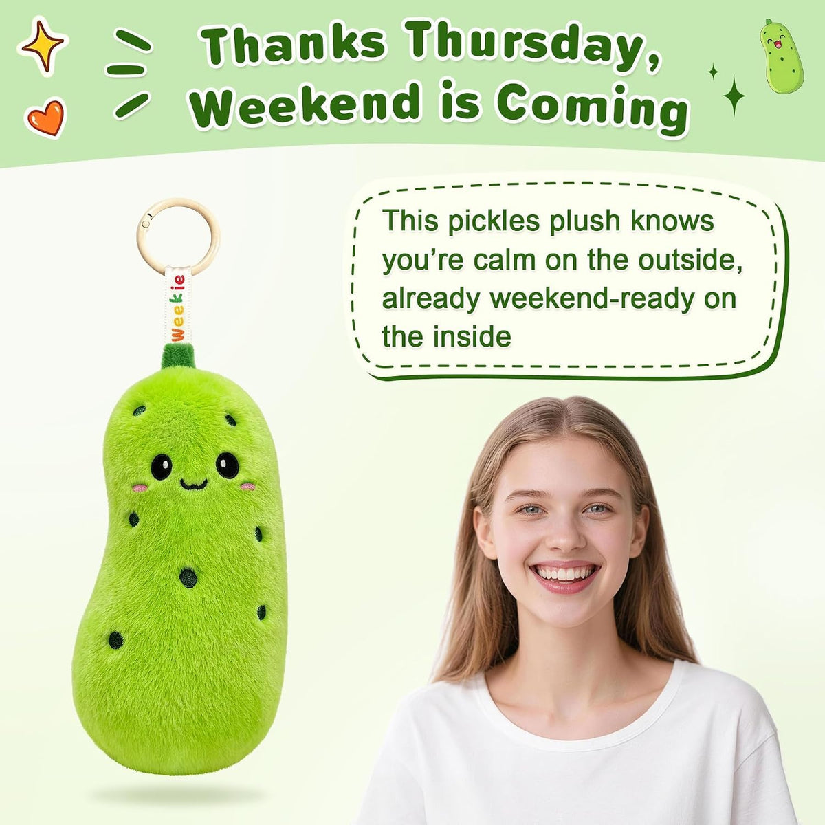 Ausener Weekie Wonders - Dije emocional para bolsa de peluche, anim...