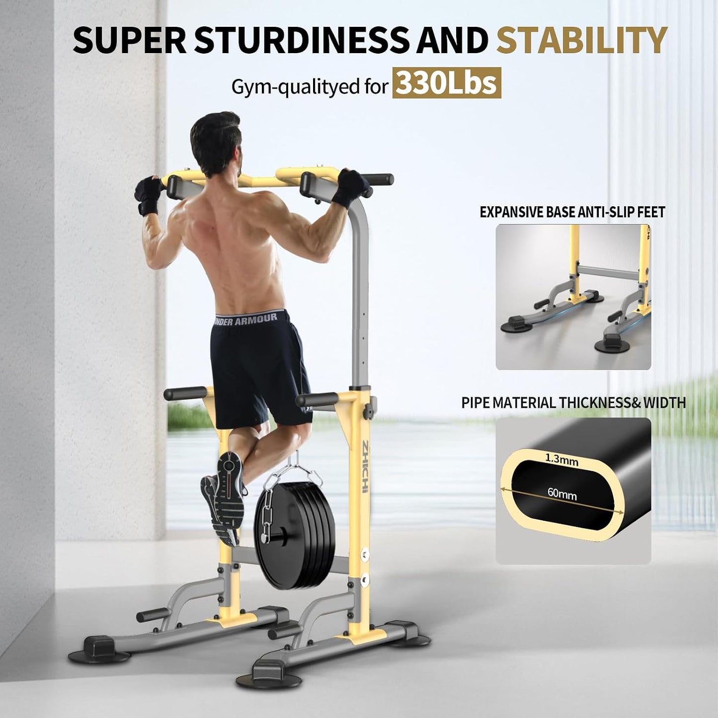 Z ZHICHI Pull-Up Dip Station Pull-Up Chin-Up Capacidad de peso 350LBS