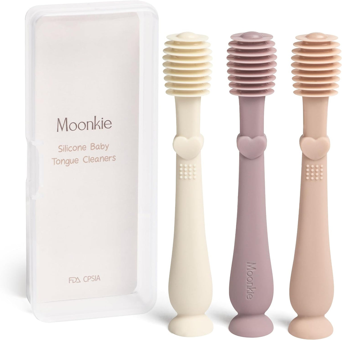 Moonkie Limpiador de lengua para bebé, cepillo de dientes para niño...