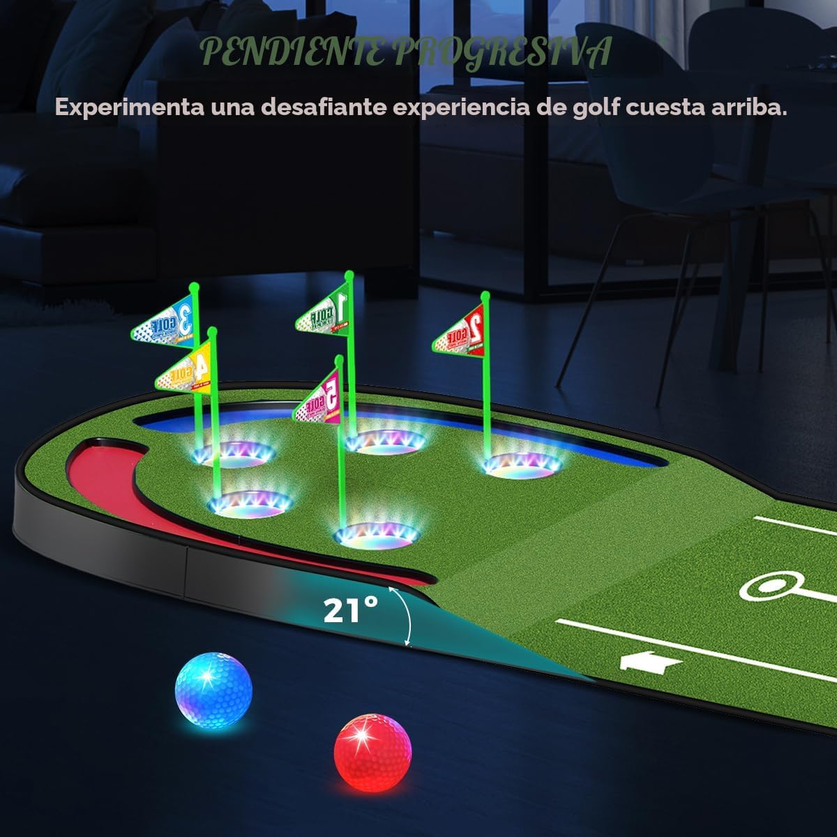 TERRAMUS Alfombra de Golf Mejorada para Niños, Verde de Golf de 2.3...