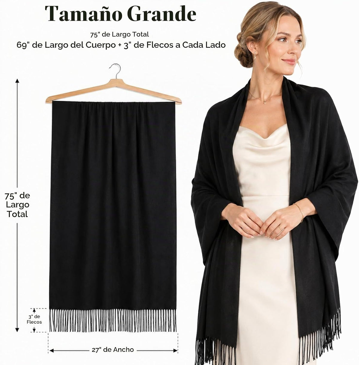 RIIQIICHY Bufandas de mujer, chales de pashmina y envolturas para v...