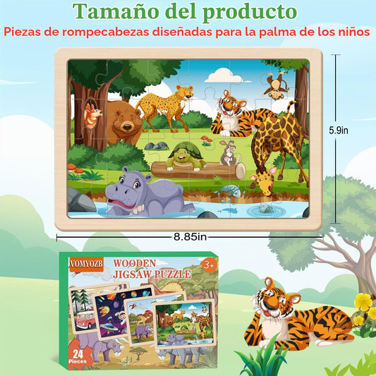 Rompecabezas para niños de 4 a 6 años, 4 paquetes de rompecabezas d...
