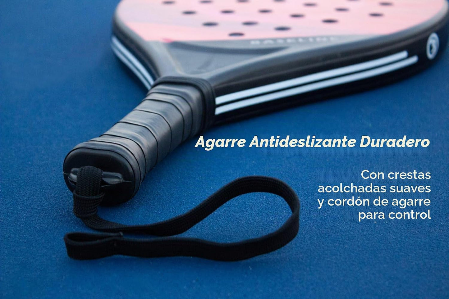 Juego de 2 raquetas de pádel para 2 jugadores con bolsa y 3 pelotas...