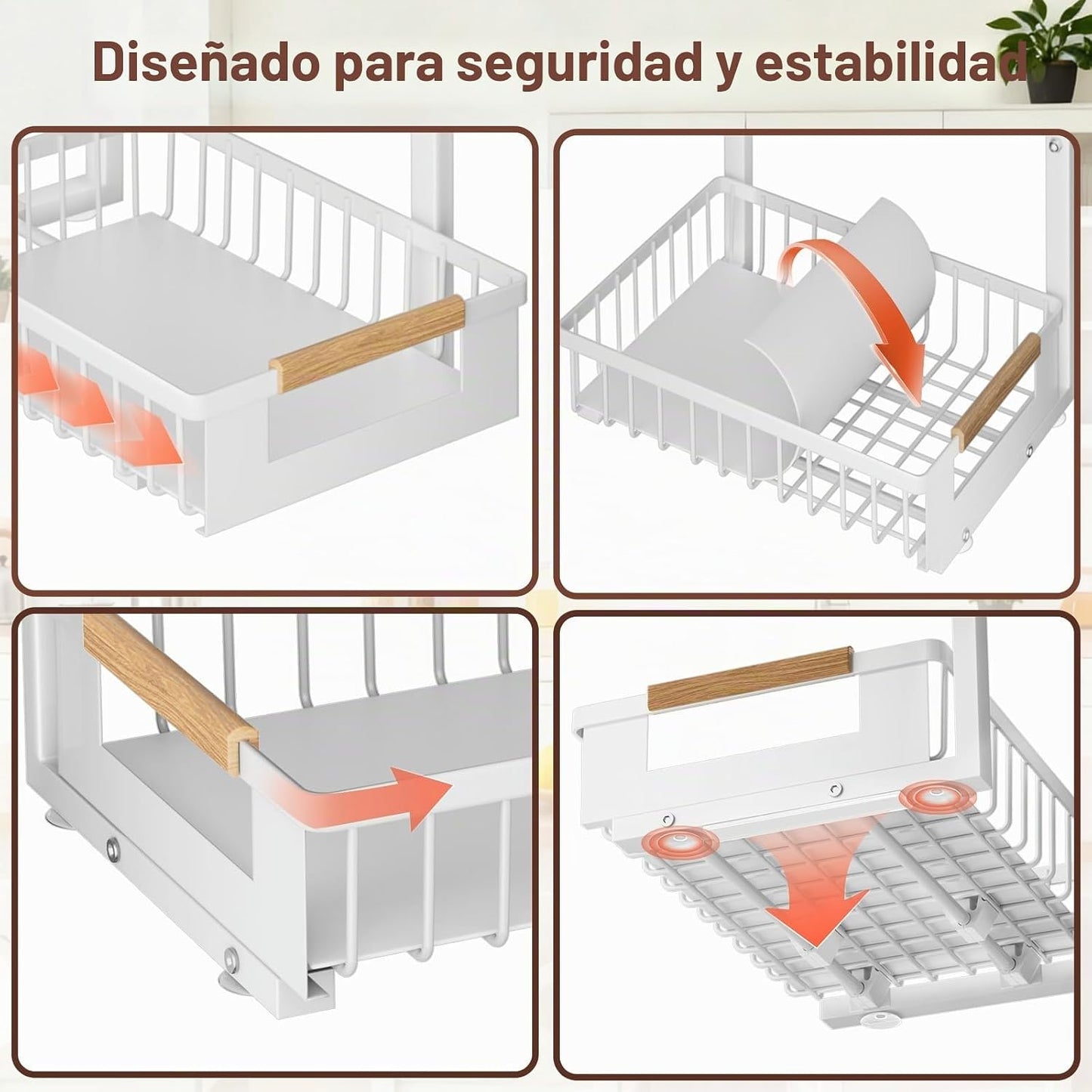 GUUKAR Paquete de 2 organizadores para debajo del fregadero, organi...