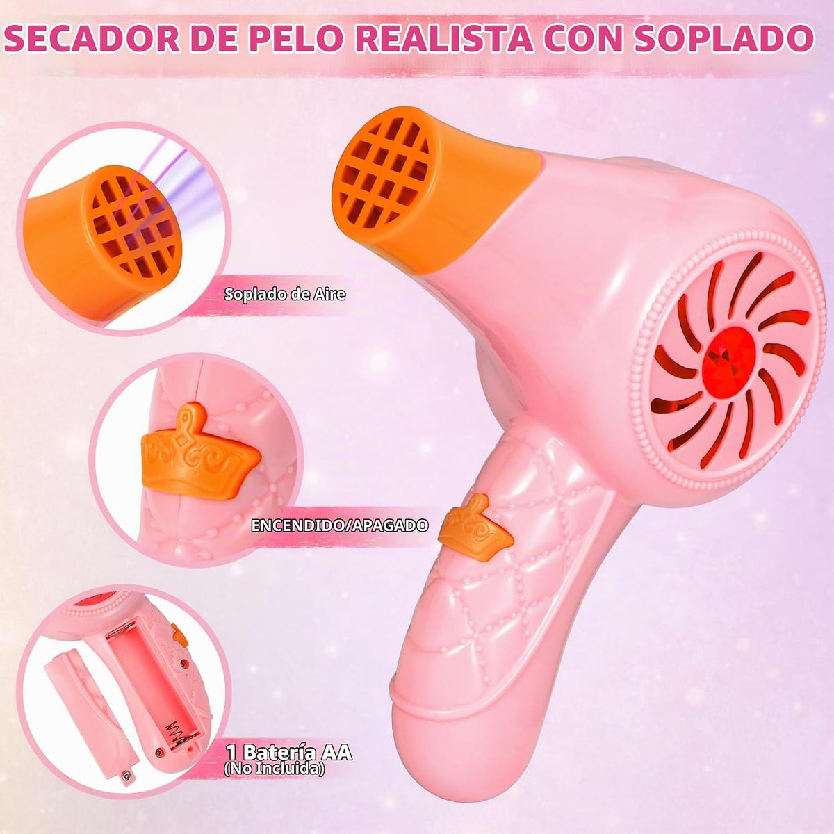 Juguetes de peluquería para niñas, juego de juguetes de maquillaje...