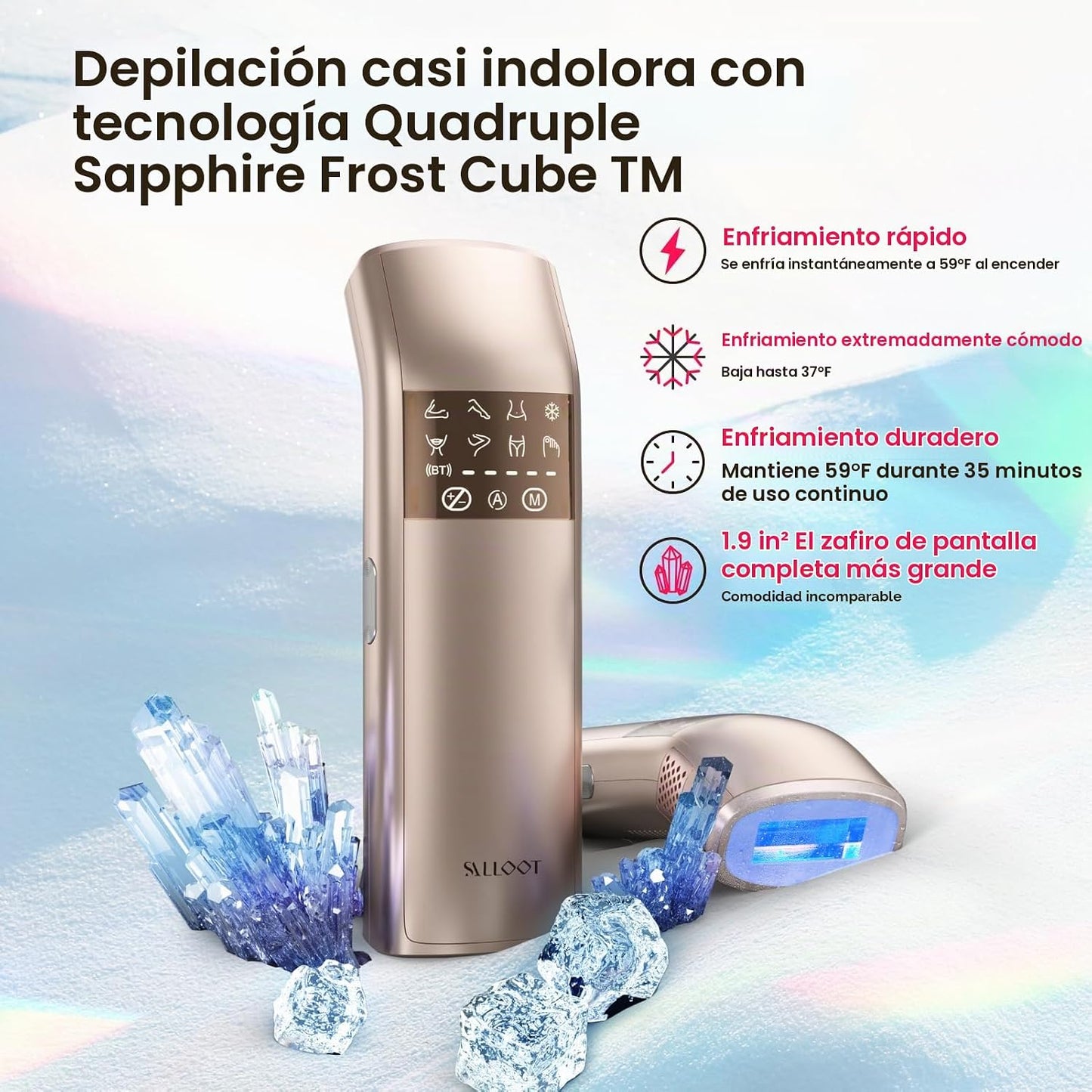 Depilación láser IPL para mujeres y hombres, enfriamiento de hielo...