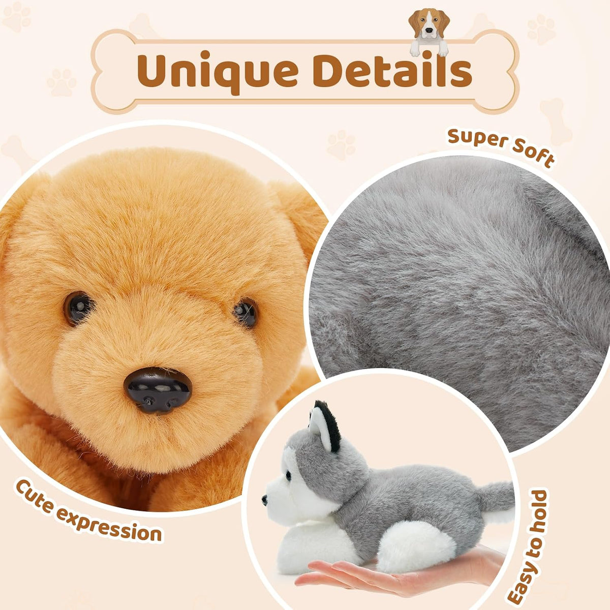 Tezituor - Juego de 6 peluches para perros a granel, 11 pulgadas |...