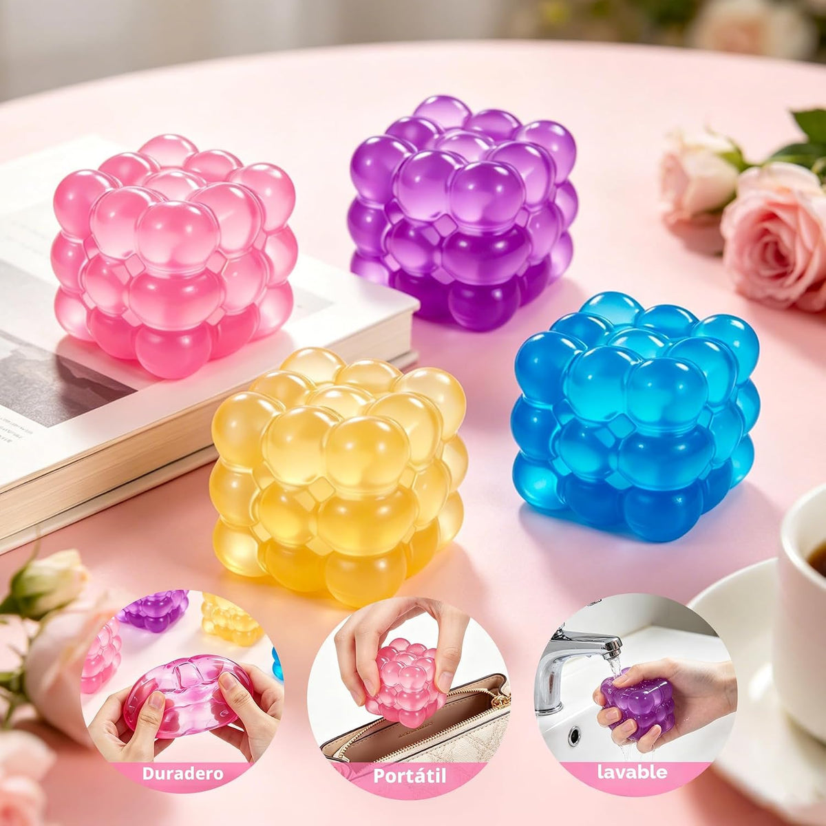 Cubo de hielo Squishy Fidget juguete, cubo para apretar, cubos de l...