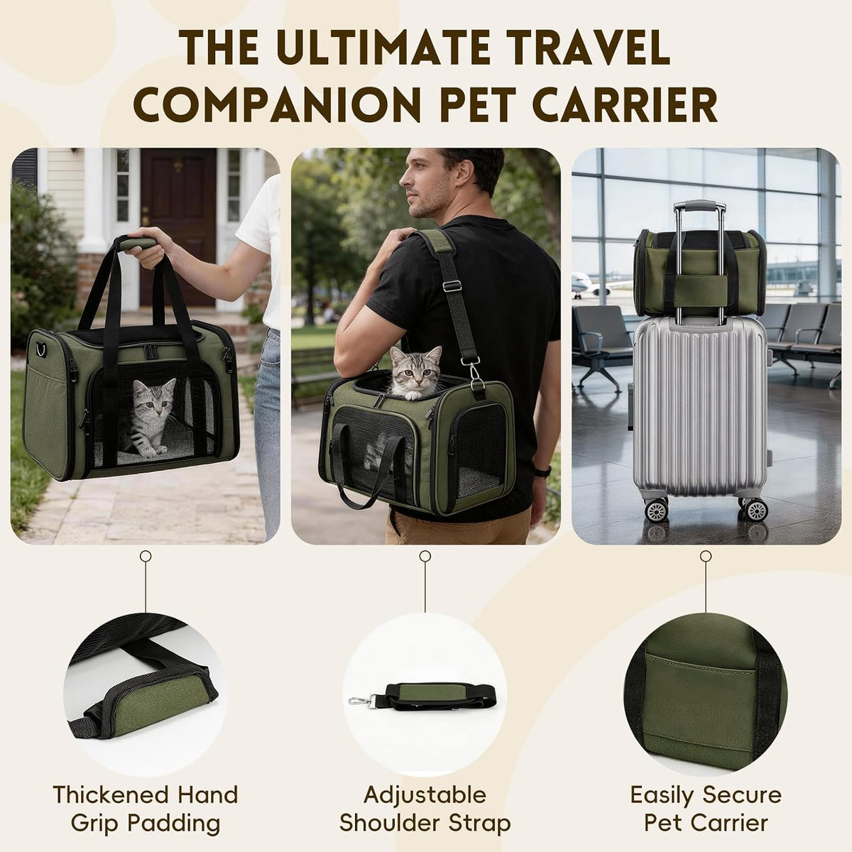 Zedkeys Transportador suave para gatos y perros pequeños y gatos gr...