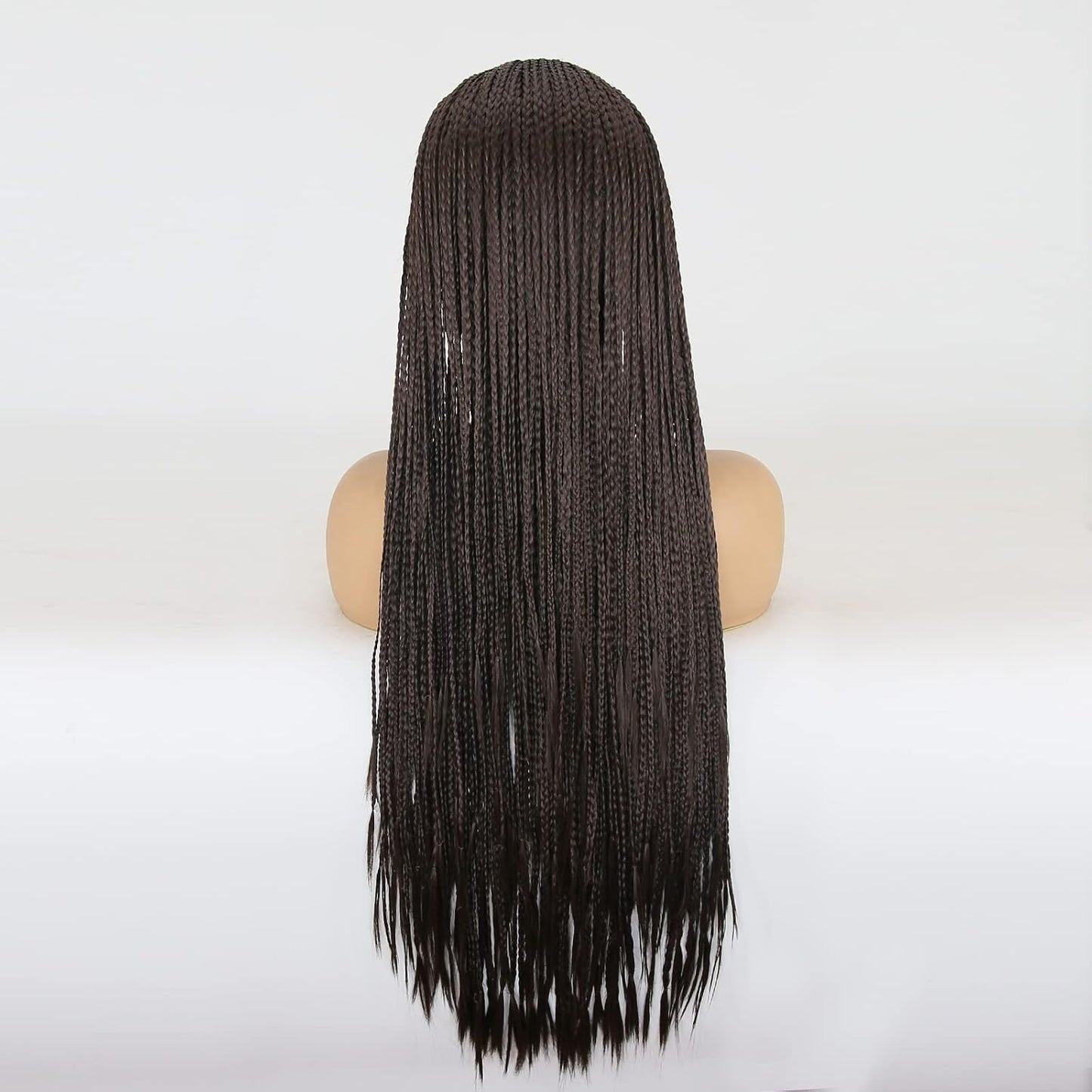 BTWTRY Peluca de cabello sintético con encaje frontal micro trenzad...