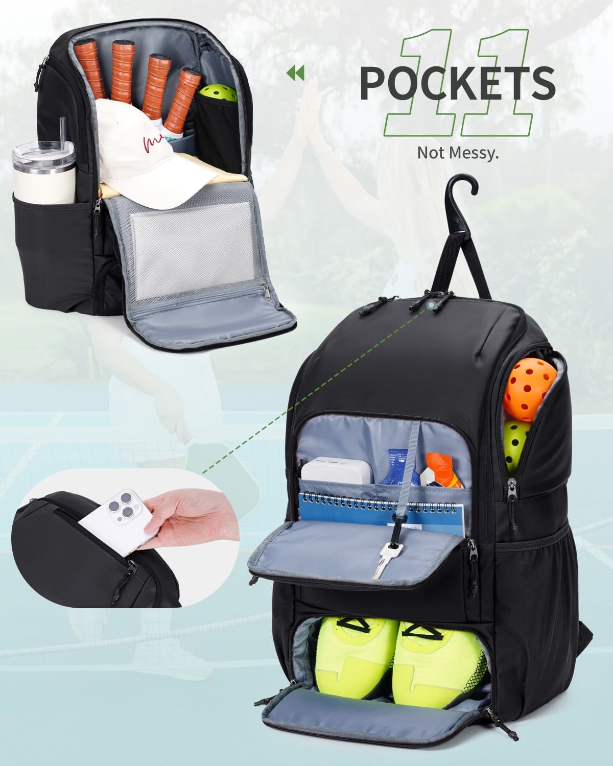 sportsnew Paquete: Soporte para botella de agua aislado negro (32 o...