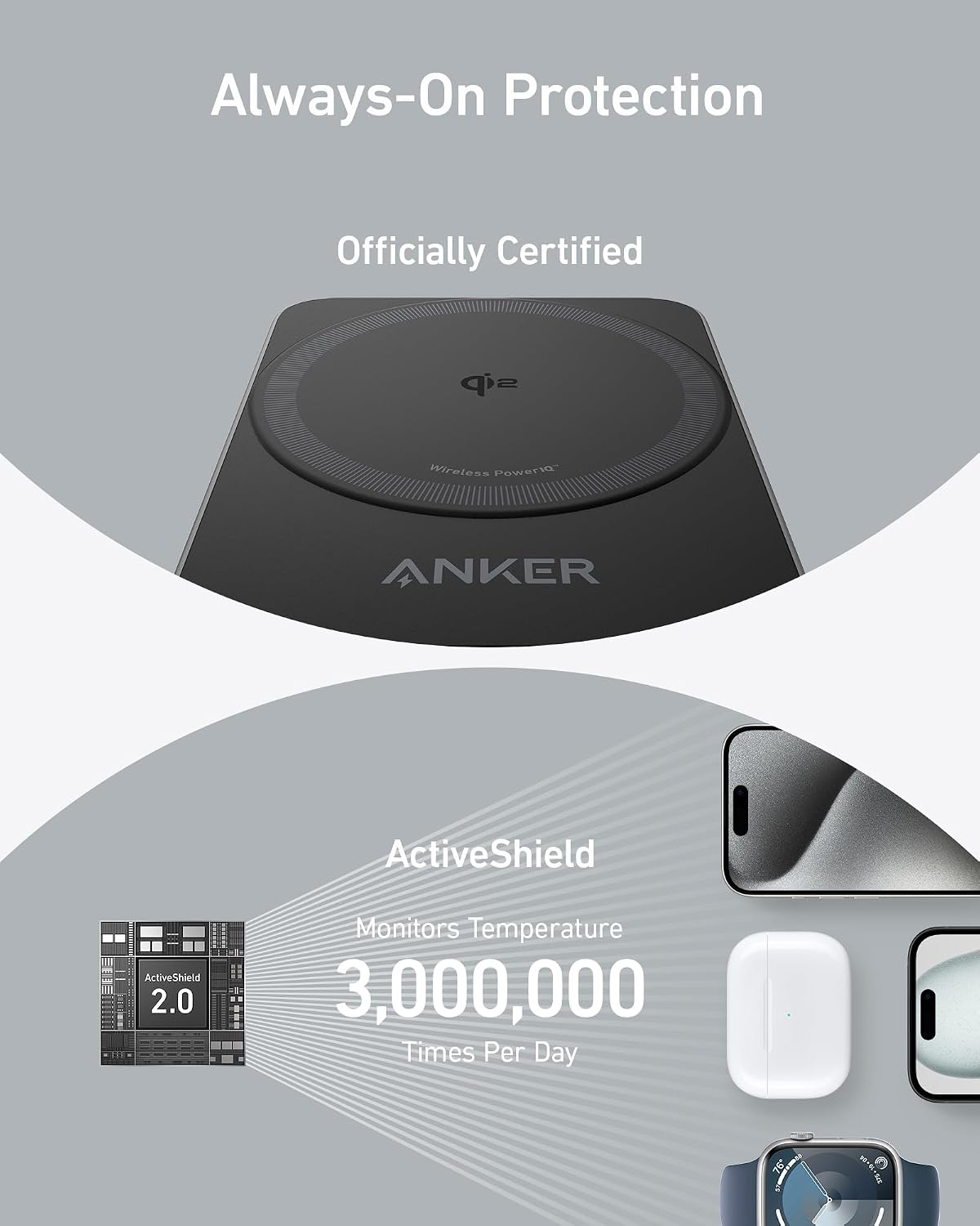 Anker MagGo - Estación de carga plegable Qi2 de 15 W compatible con...